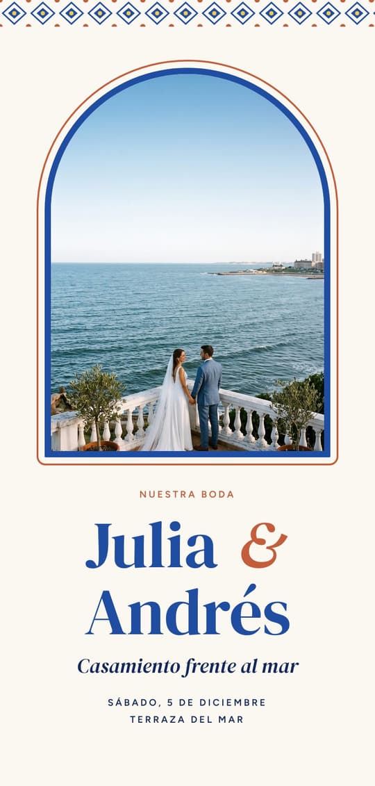 Invitación digital Azulejo: portada del diseño