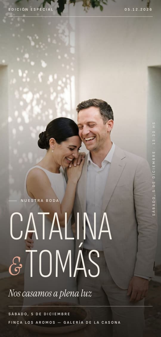 Invitación digital Editorial: portada del diseño