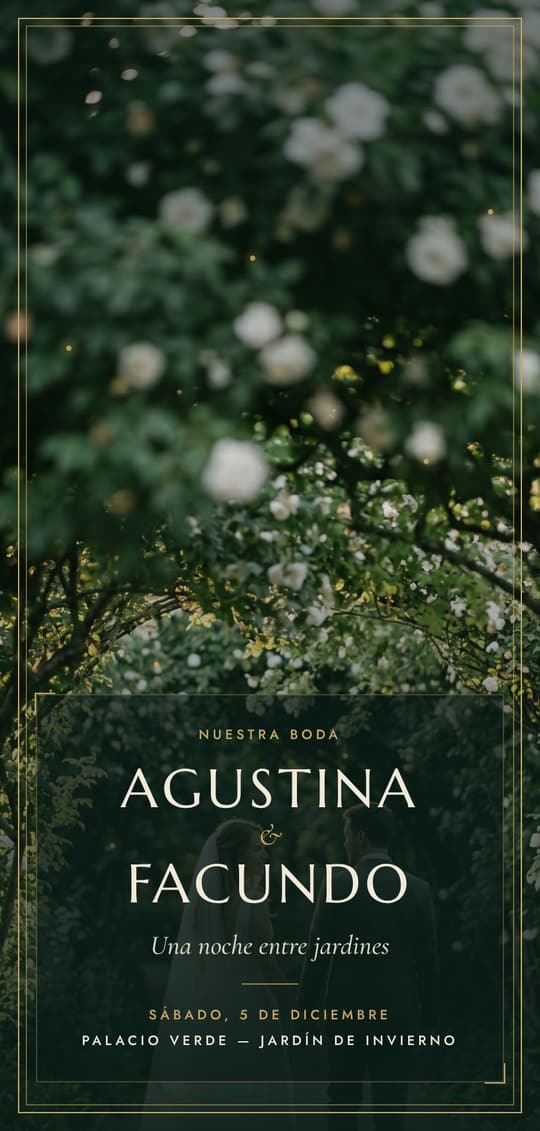 Invitación digital Esmeralda: portada del diseño