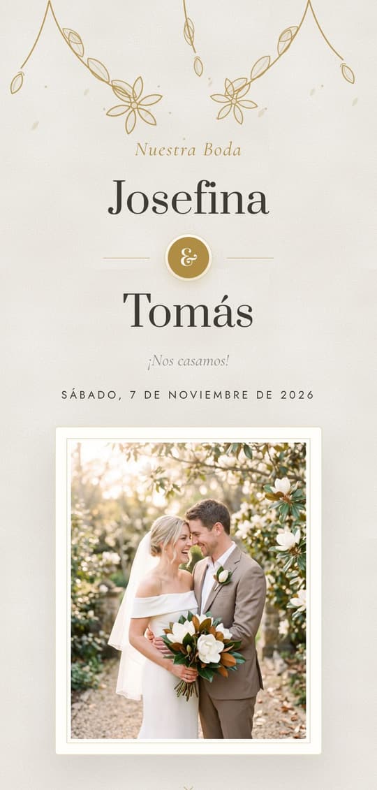 Invitación digital Magnolias: portada del diseño