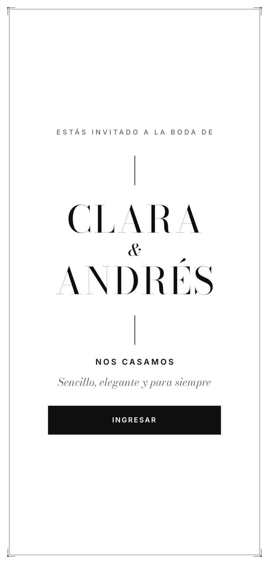 Invitación digital Monocromo Serif: portada del diseño