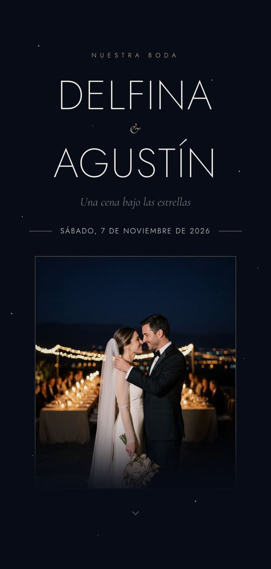 Invitación digital Noche: portada del diseño