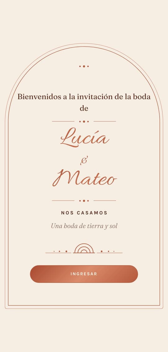 Invitación digital Terracota: portada del diseño