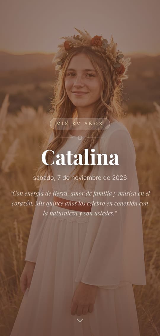 Invitación digital Boho Cálido: portada del diseño
