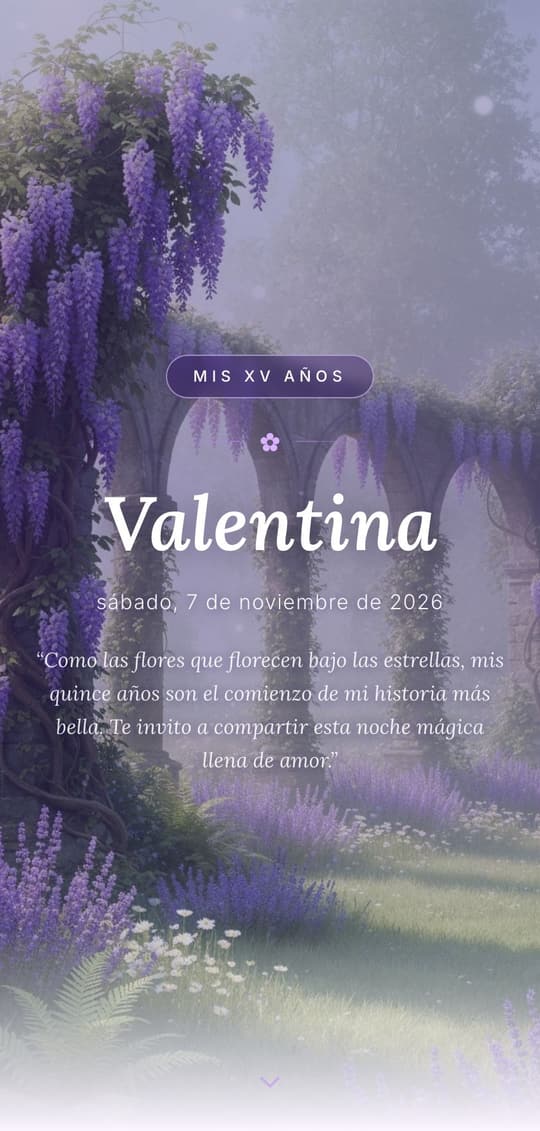 Invitación digital Celestial Garden: portada del diseño
