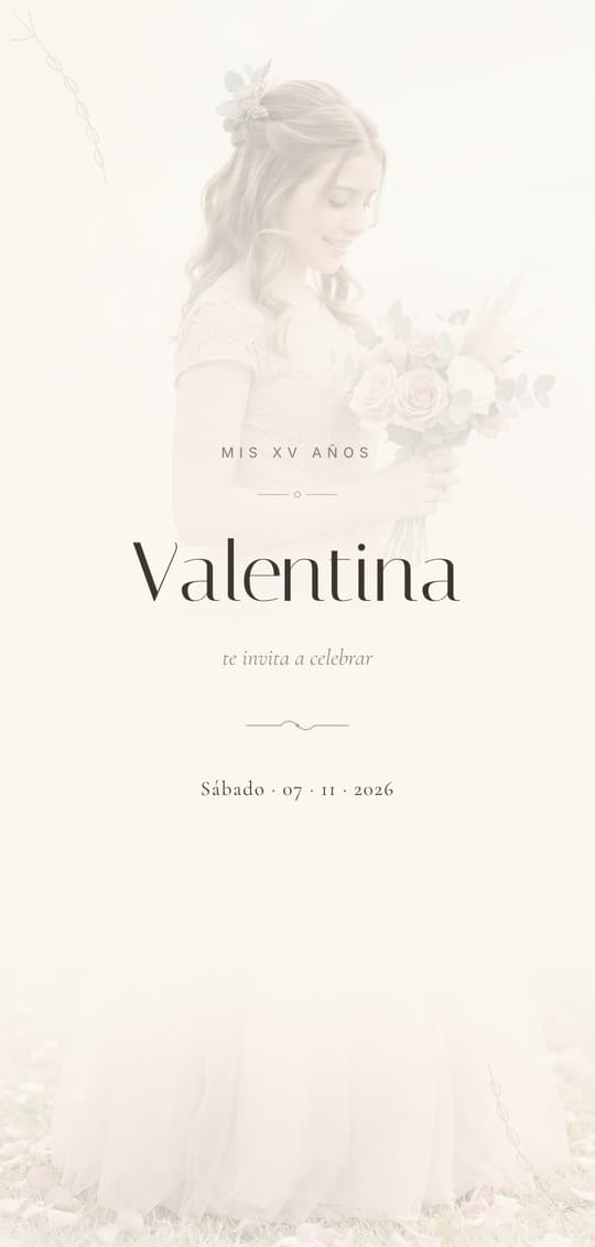 Invitación digital Dusty Rose: portada del diseño