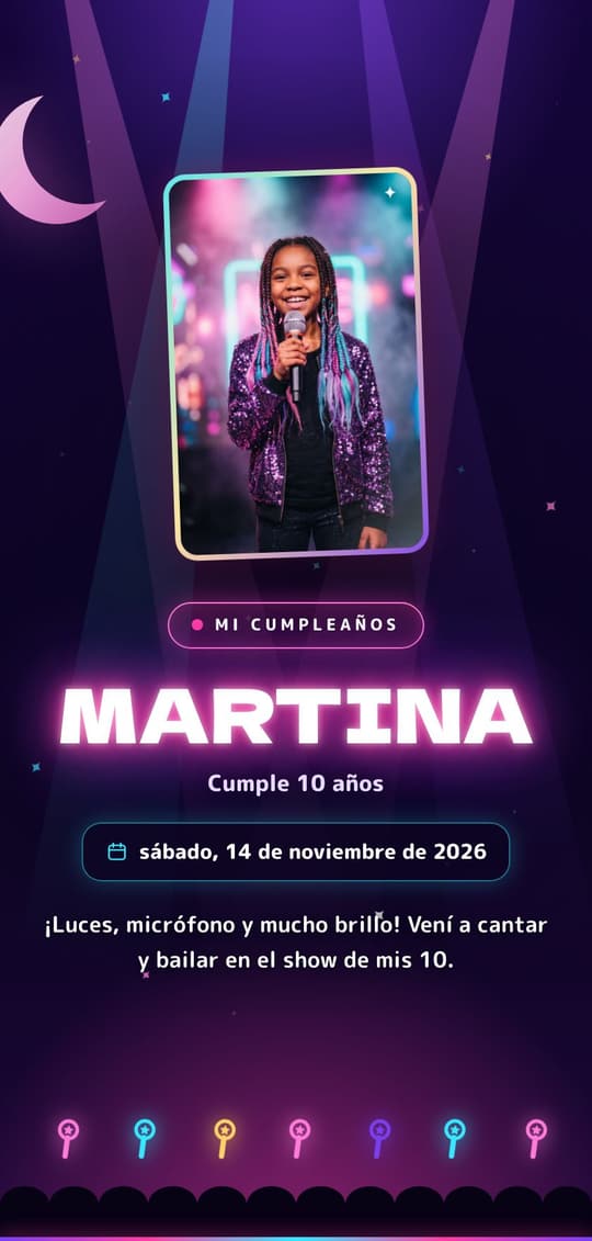 Invitación digital Idol Stage: portada del diseño