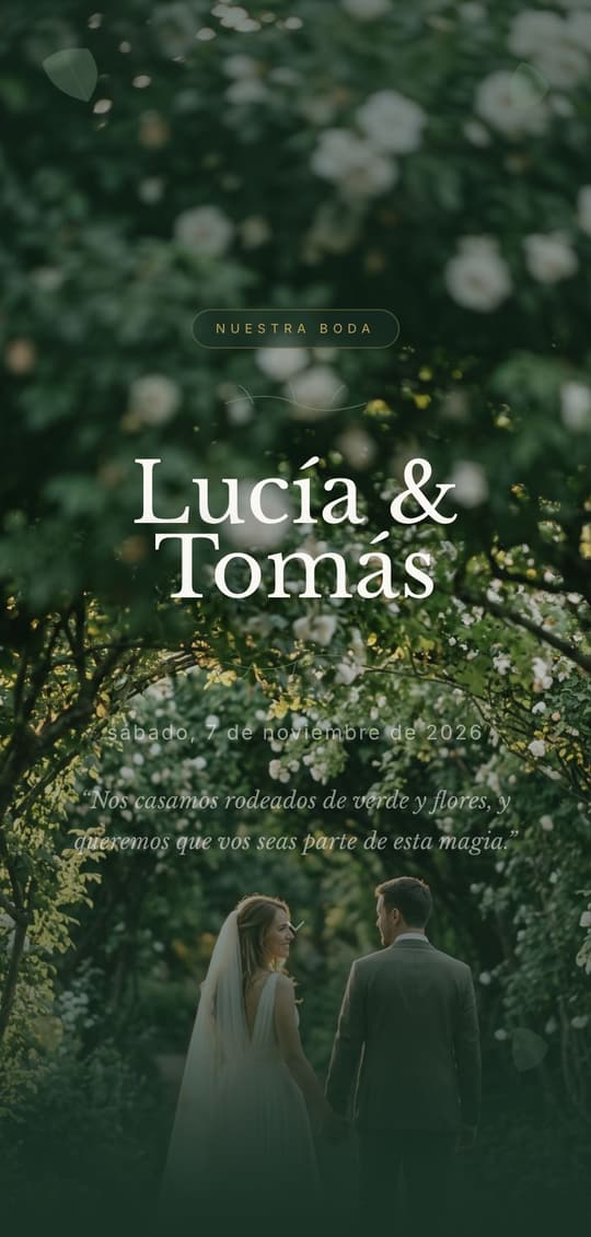 Invitación digital Jardin Éternel: portada del diseño