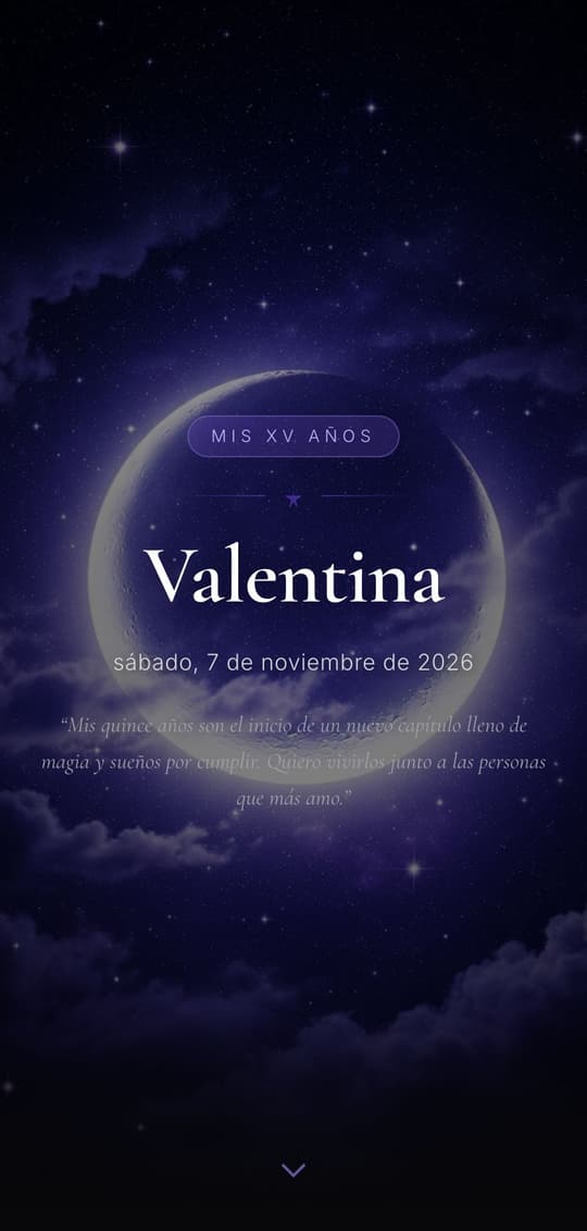 Invitación digital Luna Oscura: portada del diseño