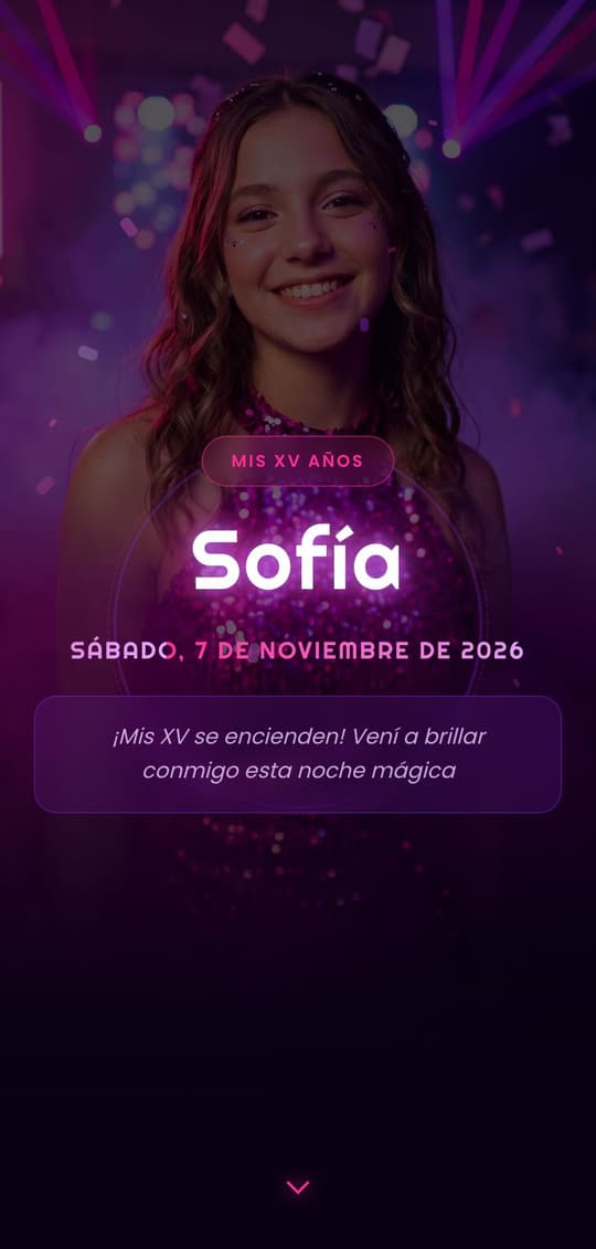 Invitación digital Neon Party: portada del diseño