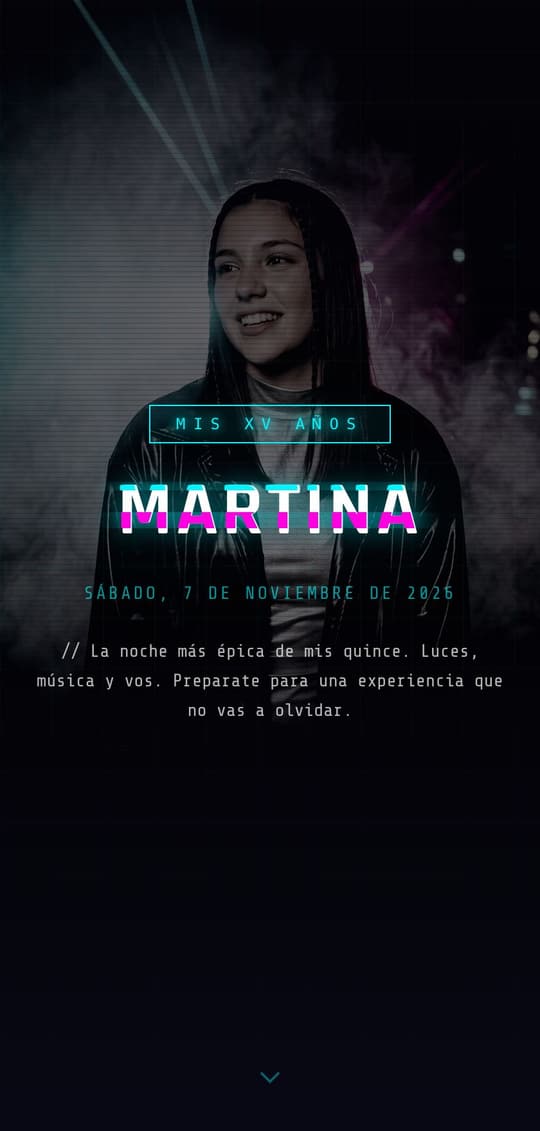 Invitación digital Neon Rave: portada del diseño