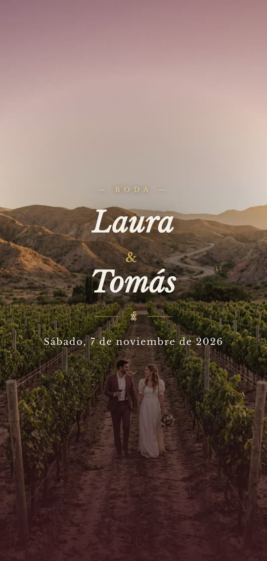 Invitación digital Vineyard Toast: portada del diseño