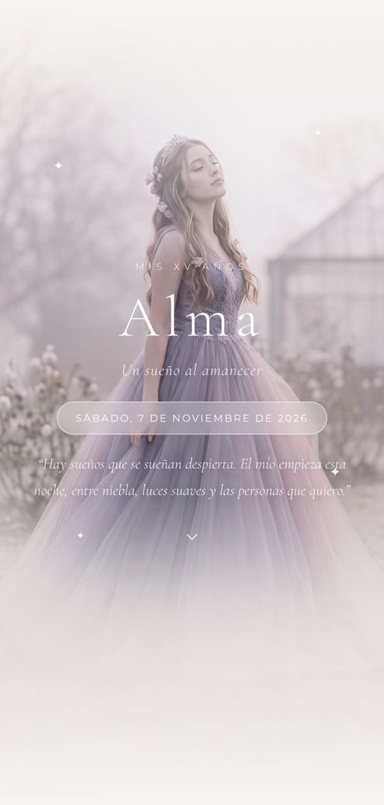 Invitación digital Bruma: portada del diseño