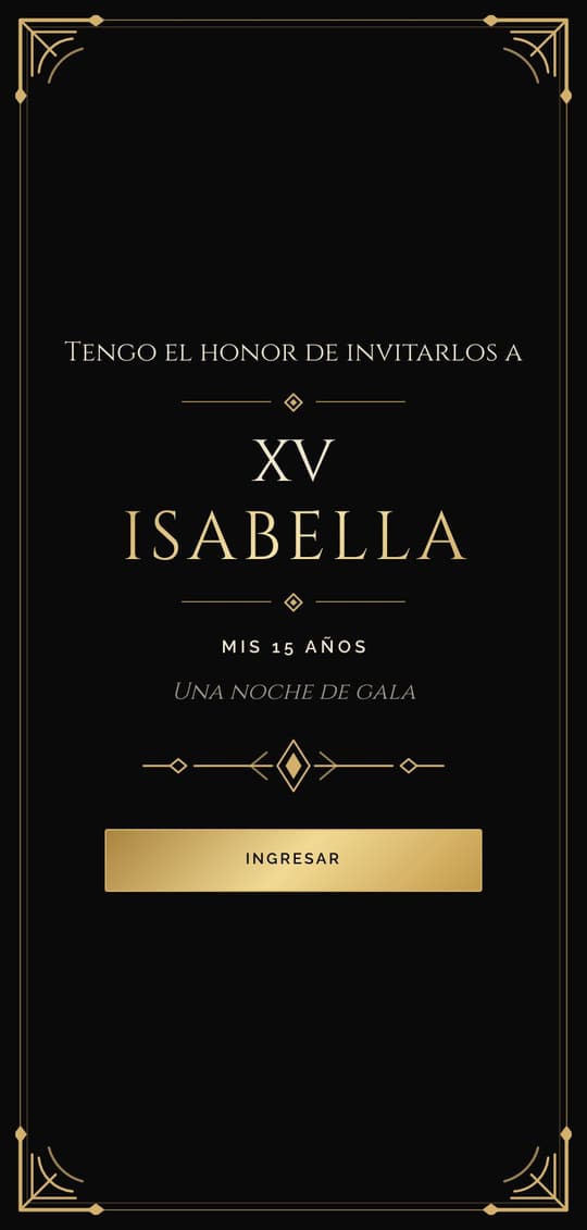 Invitación digital Gala: portada del diseño