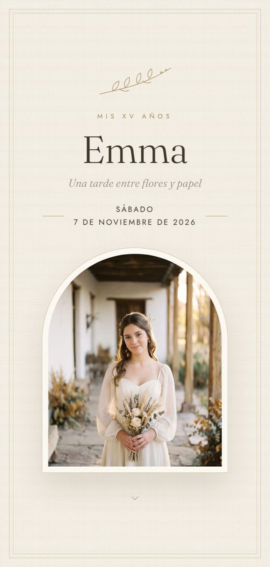 Invitación digital Lino: portada del diseño