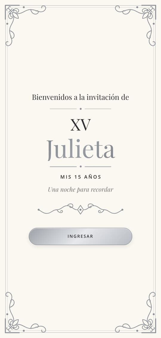 Invitación digital Perla: portada del diseño